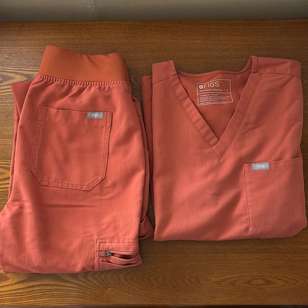 Figs Light Orange Scrubs Set